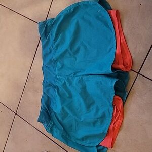 Danskin Colorful Athletic running shorts with spandex layer underneath Sz L